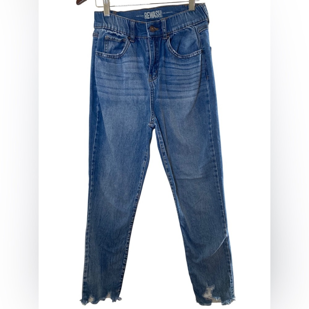 Rewash Skinny Jeans Size 3 / 26 Blue Raw Hem Stretch Denim - Picture 1 of 12